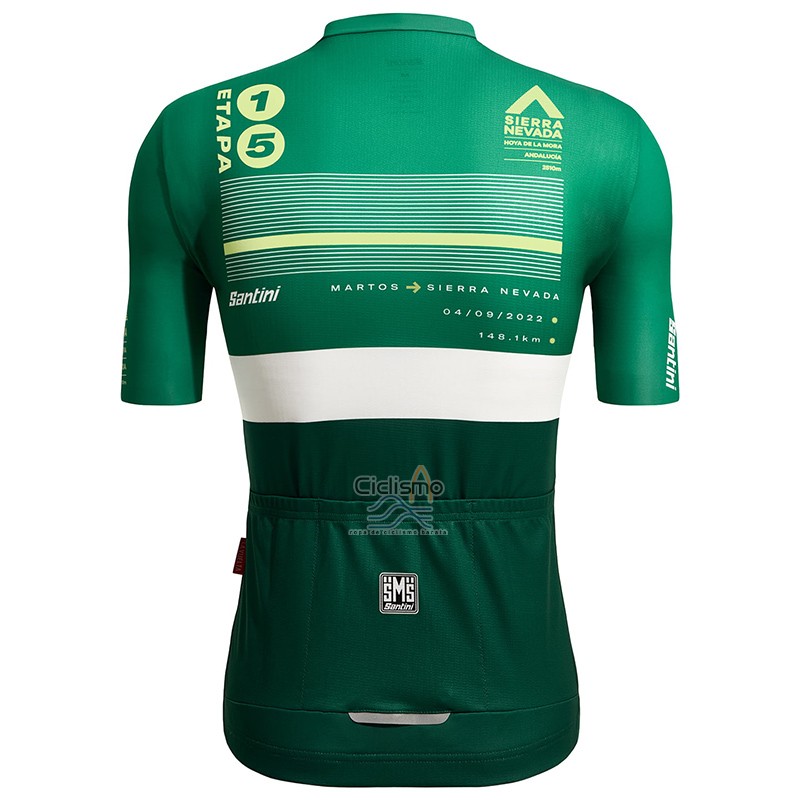 Vuelta Espana Ropa Ciclismo Culotte Corto 2022 Hombre Mangas Cortas Negro Verde